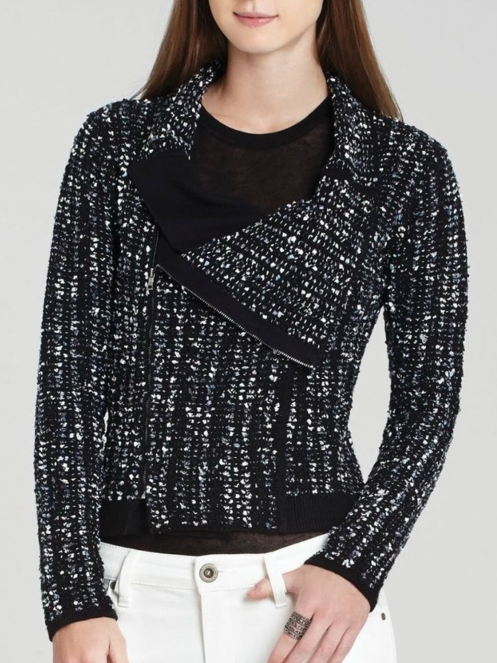 BCBGMaxAzria ‘Reeve’ Moto Cardigan Jacket - Picture 4 of 16
